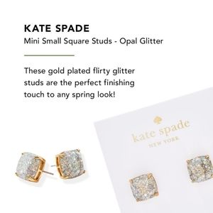 BNWT Kate Spade Opal Glitter Square Stud Earrings